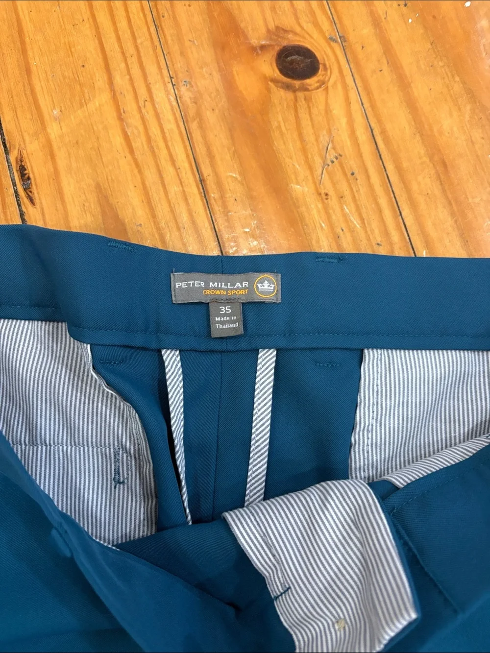 Peter Millar Teal-Blue Performance Flat Front Golf Shorts